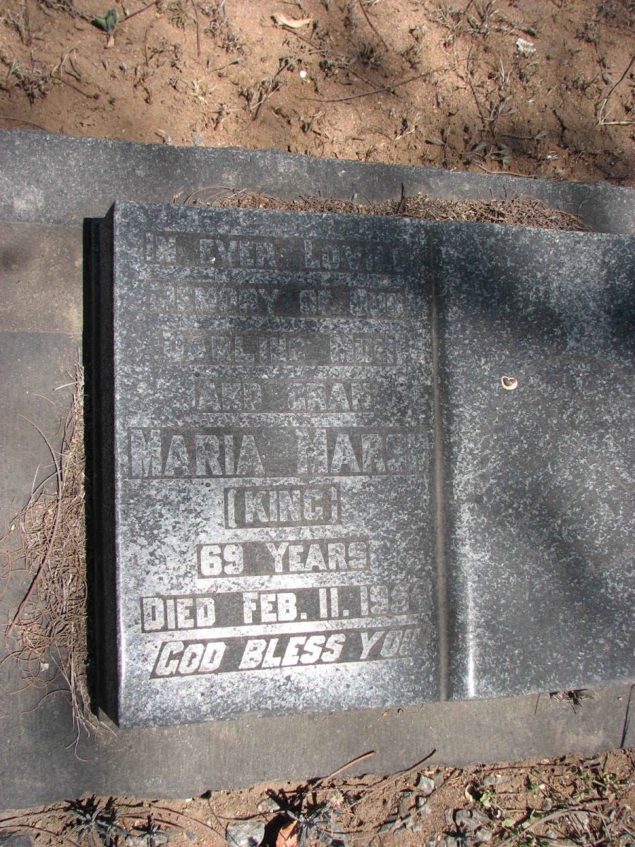MARSH Maria nee KING -19??