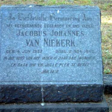 NIEKERK Jacobus Johannes, van 1882-1940