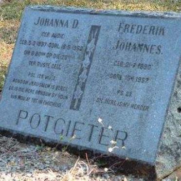 POTGIETER Frederik Johannes 1890-1957 &amp; Johanna D. 1897-1952