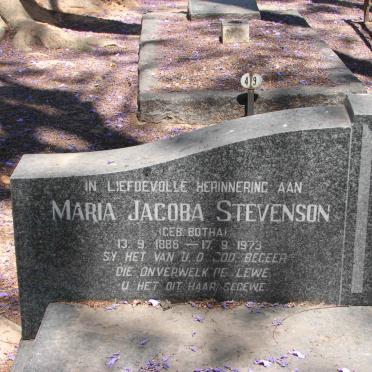 STEVENSON Maria Jacoba nee BOTHA 1886-1973