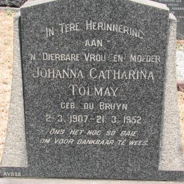 TOLMAY Johanna Catharina nee DU BRUYN 1907-1952