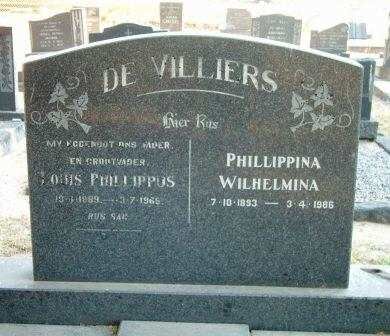 VILLIERS Louis Phillippus, de 1898-1966 &amp; Phillippina Wilhelmina 1893-1986