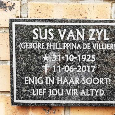 ZYL Phillippina, van nee DE VILLIERS 1925-2017