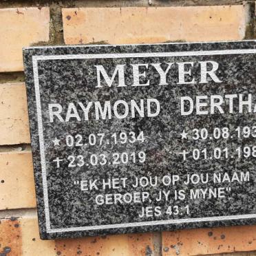MEYER Raymond 1934-2019 &amp; Dertha 1934-1985