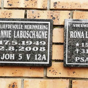 LABUSCHAGNE Jannie 1949-2008 &amp; Rona MOHLE 1952-2019