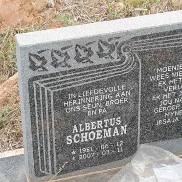 SCHOEMAN Albertus 1951-2007