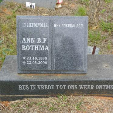 BOTHMA Ann B.F. 1930-2006