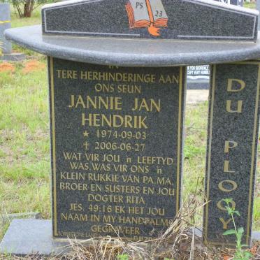 PLOOY Jannie Jan Hendrik, du 1974-2006