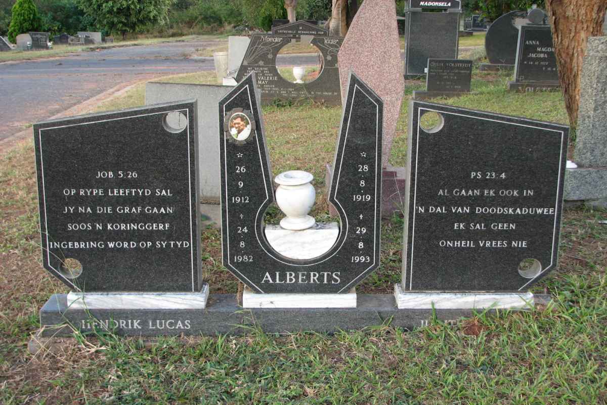 ALBERTS Hendrik Lucas 1912-1982 &amp; J. 1919-1993