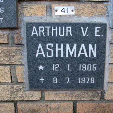 ASHMAN Arthur V.E. 1905-1978