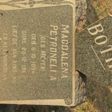 BOTHA Magdalena Petronella nee MEYER 1896-196?