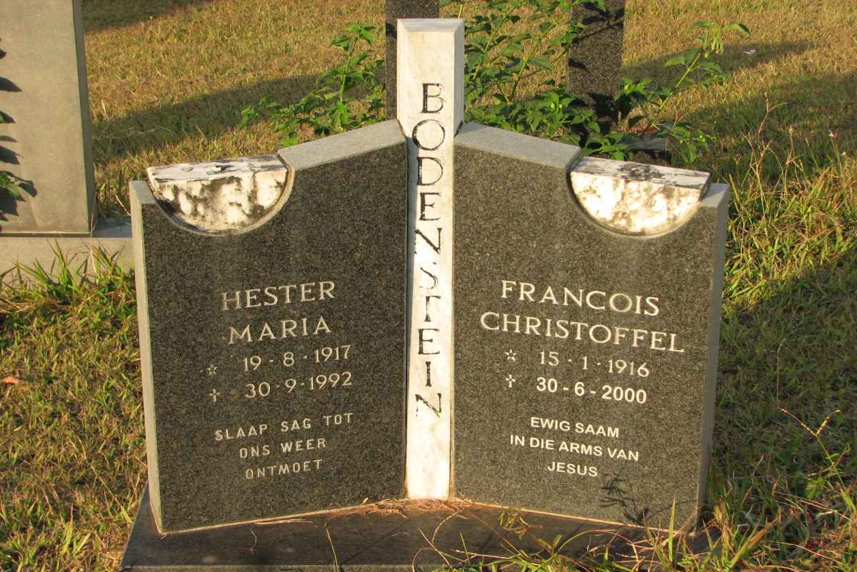 BODENSTEIN Francois Christoffel 1916-2000 &amp; Hester Maria 1917-1992