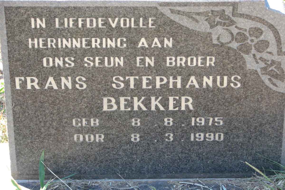 BEKKER Frans Stephanus 1975-1990