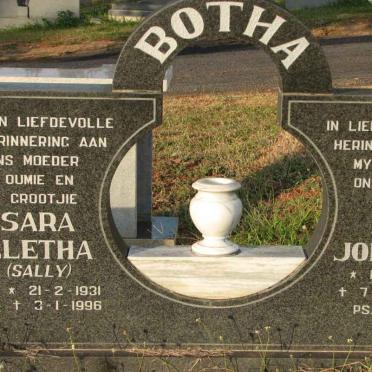 BOTHA Simon Johannes 1920-1992 &amp; Susara Alletha 1931-1996