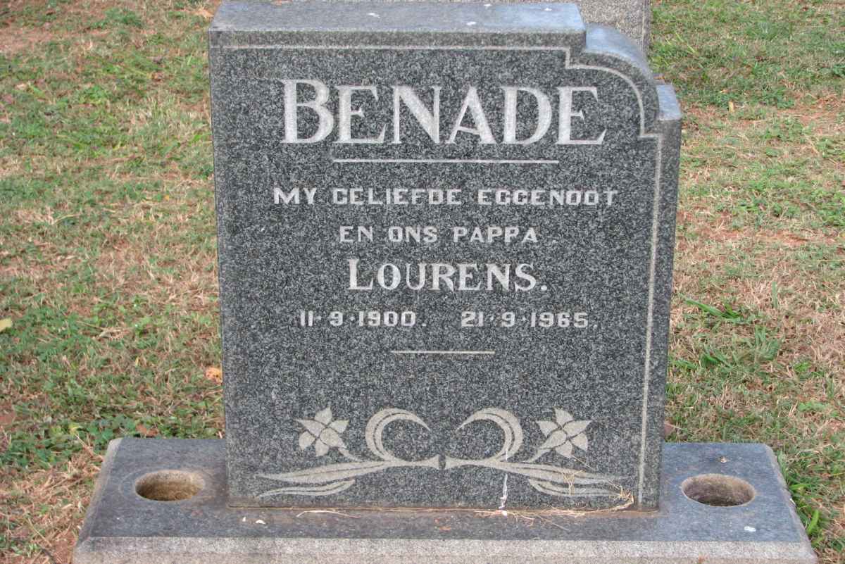 BENADE Lourens 1900-1965