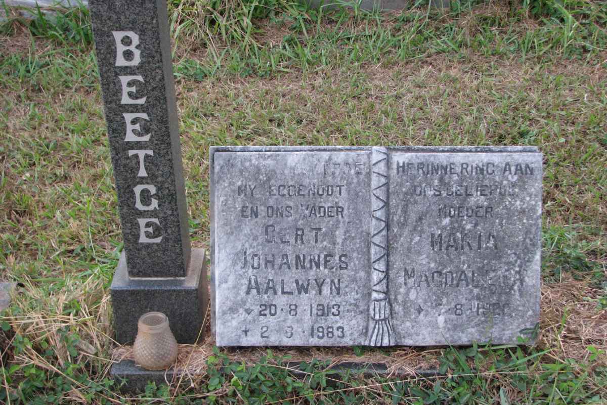 BEETGE Gert Johannes Aalwyn 1913-1983 &amp; Maria Magdalena 1920-