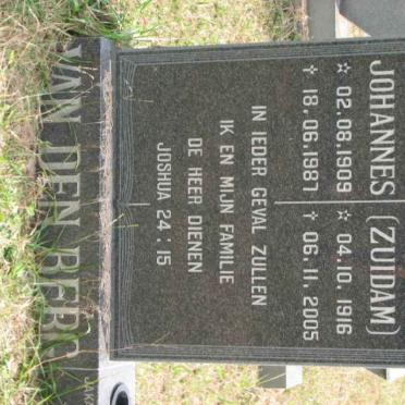 BERG Jan Johannes, van den 1909-1987 &amp; Trijntje ZUIDAM 1916-2005