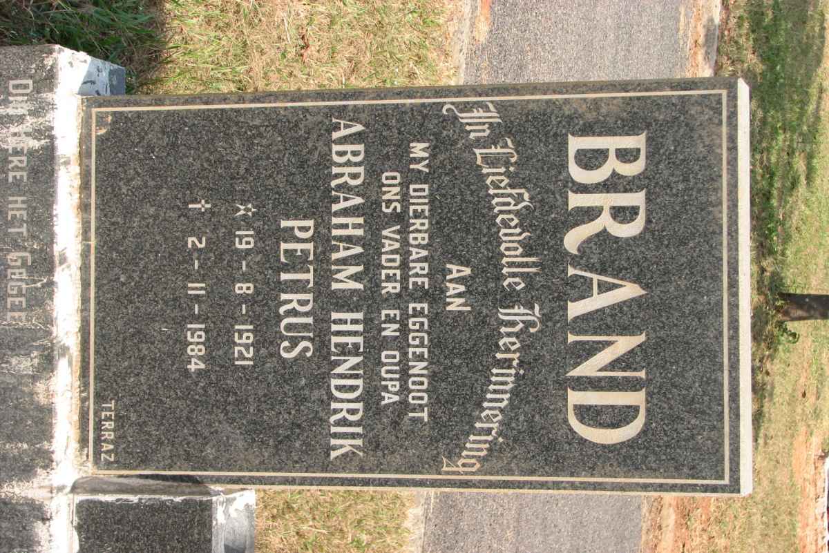 BRAND Abraham Hendrik Petrus 1921-1984