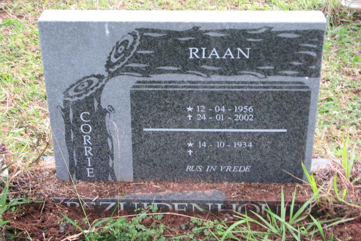 BEZUIDENHOUT Riaan 1956-2002 :: BEZUIDENHOUT Corrie 1934-