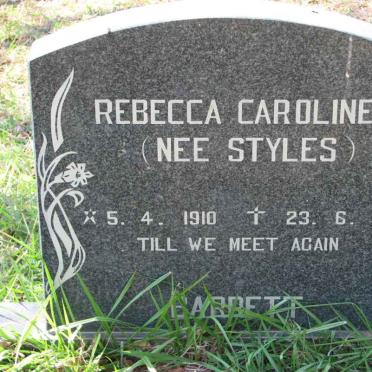 BARRETT Rebecca Caroline nee STYLES 1910-1988