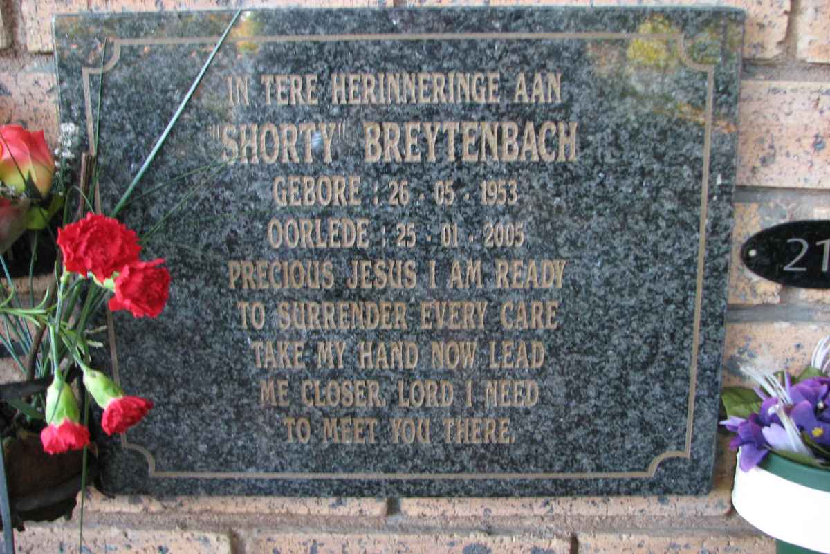BREYTENBACH Shorty 1953-2005