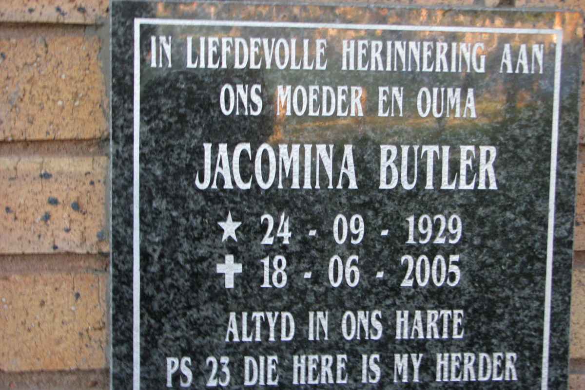 BUTLER Jacomina 1929-2005