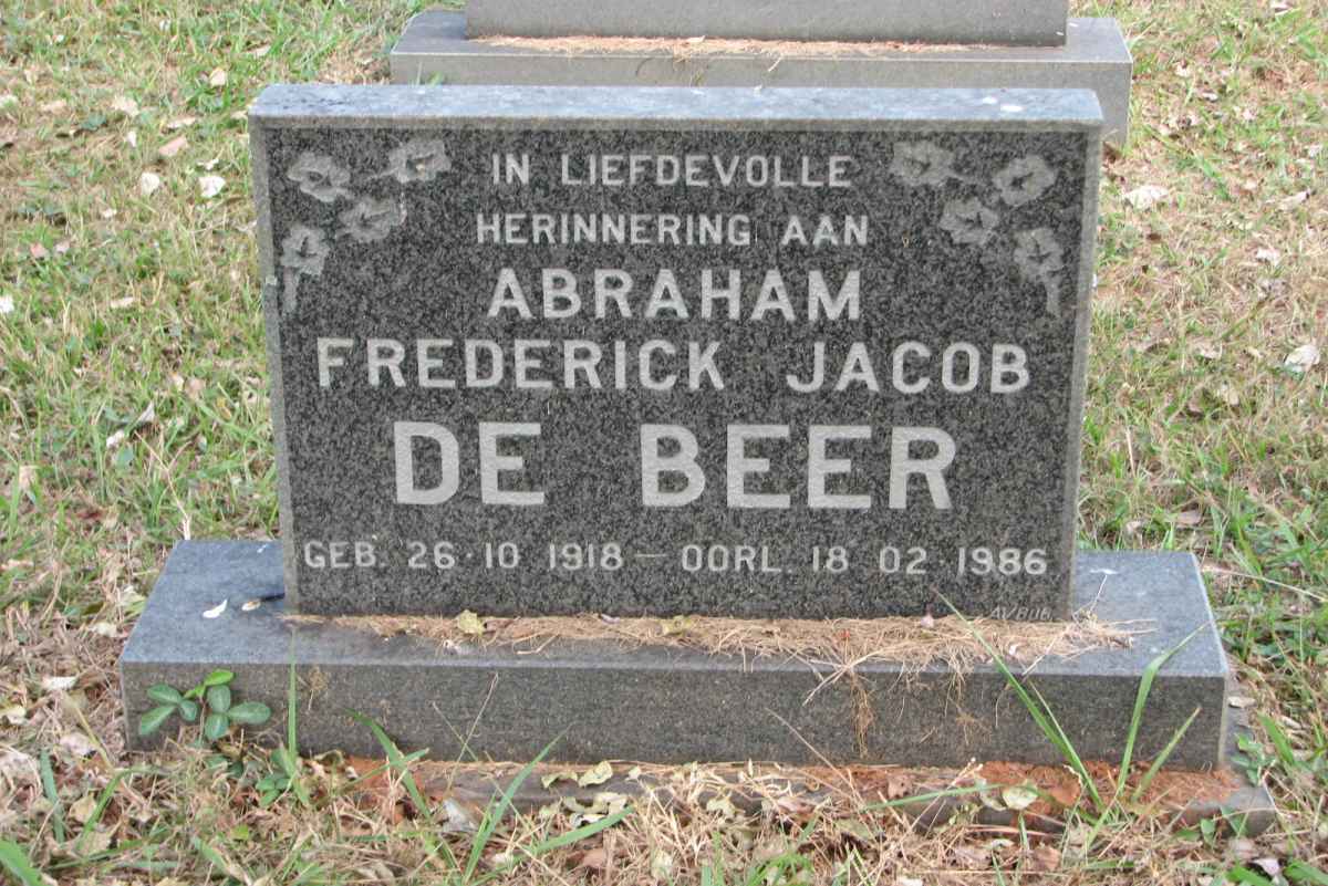 BEER Abraham Frederick Jacob, de 1918-1986