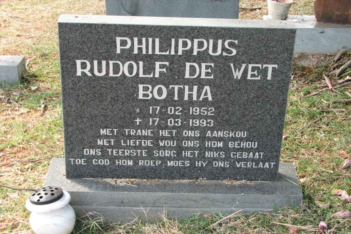 BOTHA Philippus Rudolf de Wet 1952-1993