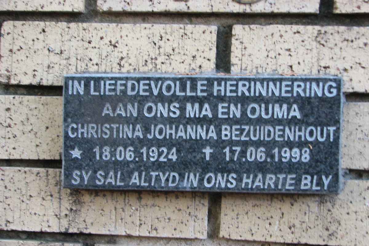 BEZUIDENHOUT Christina Johanna 1924-1998