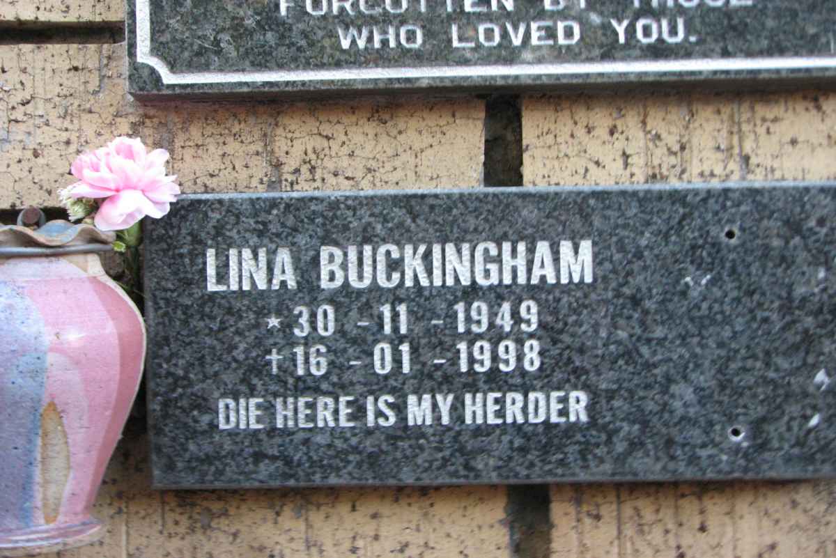 BUCKINGHAM Lina 1949-1998
