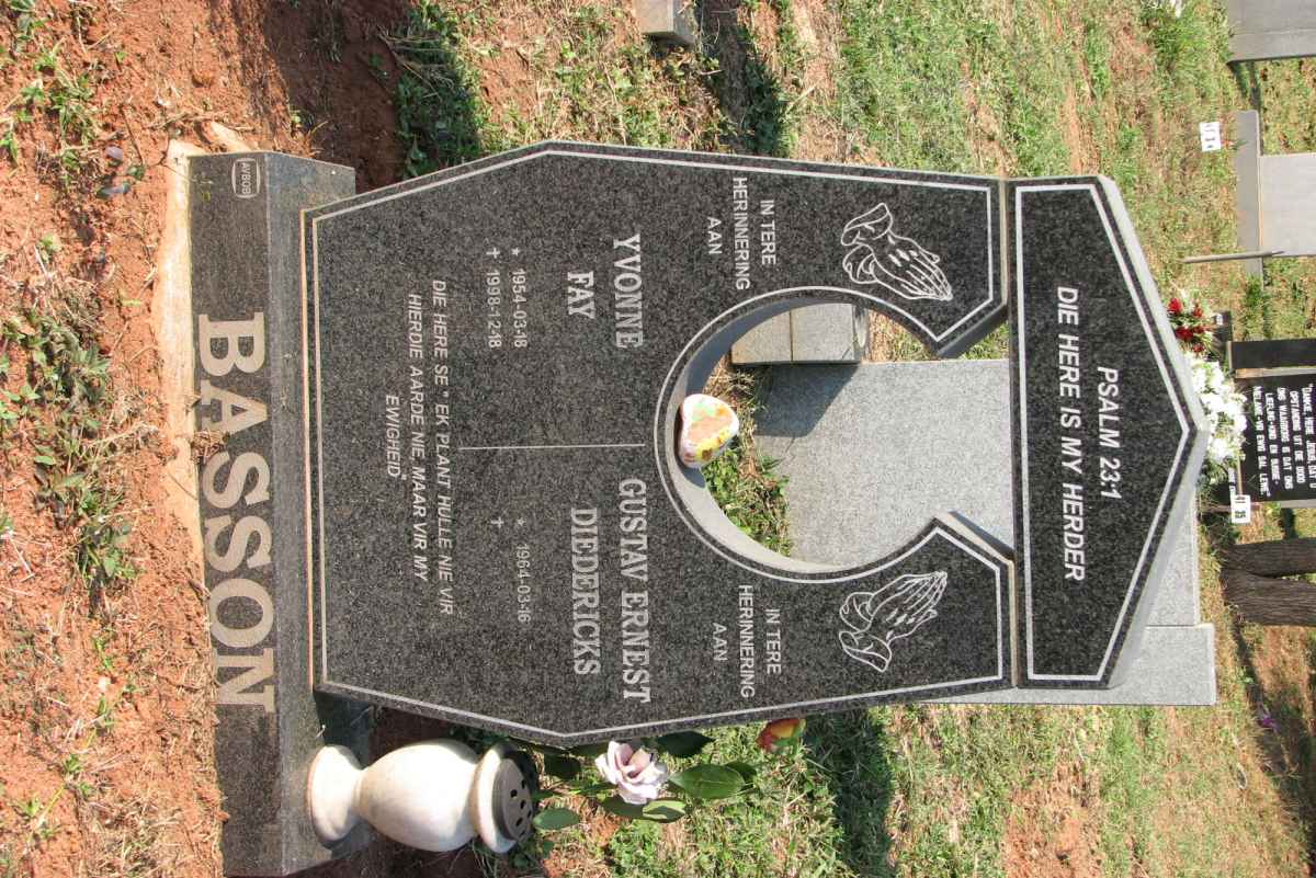 BASSON Gustav Ernest Diedericks 1964- &amp; Yvonne Fay 1954-1998