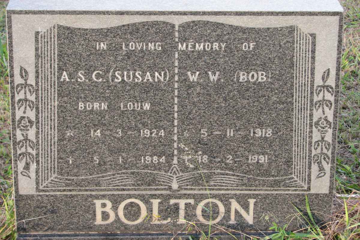 BOLTON W.W. 1918-1991 &amp; A.S.C. LOUW 1924-1984