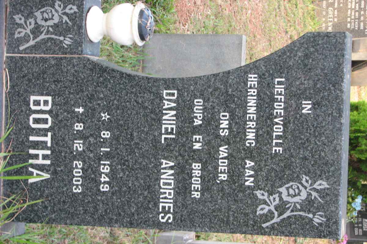 BOTHA Daniel Andries 1949-2003