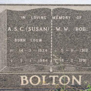 BOLTON W.W. 1918-1991 &amp; A.S.C. LOUW 1924-1984