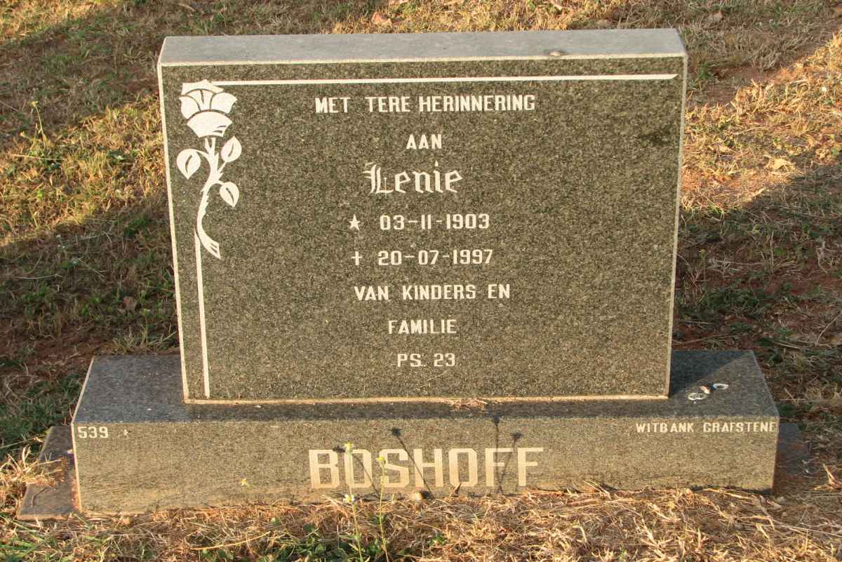 BOSHOFF Lenie 1903-1997