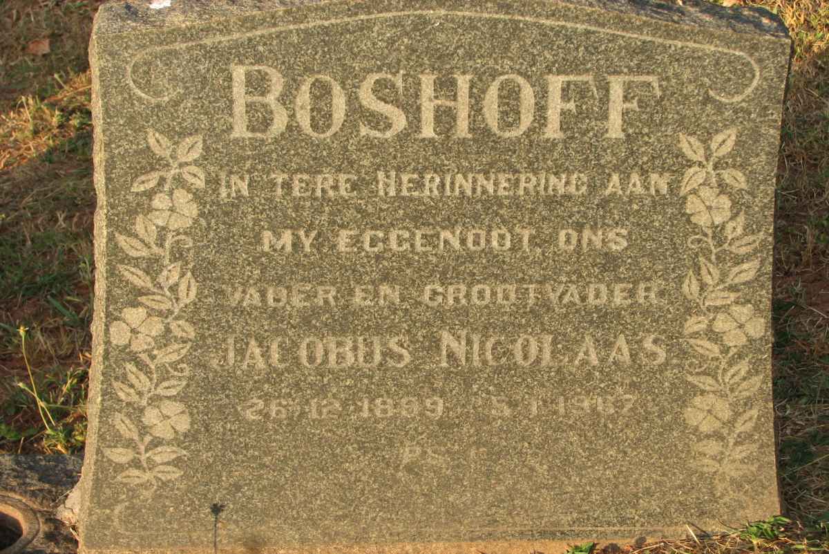 BOSHOFF Jacobus Nicolaas 1899-1962