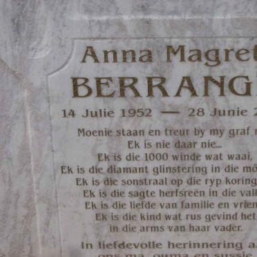 BERRANGE Anna Magretha 1925-2003