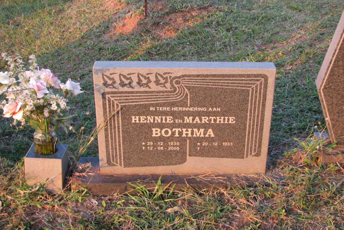 BOTHMA Hennie 1930-2000 &amp; Marthie 1933-