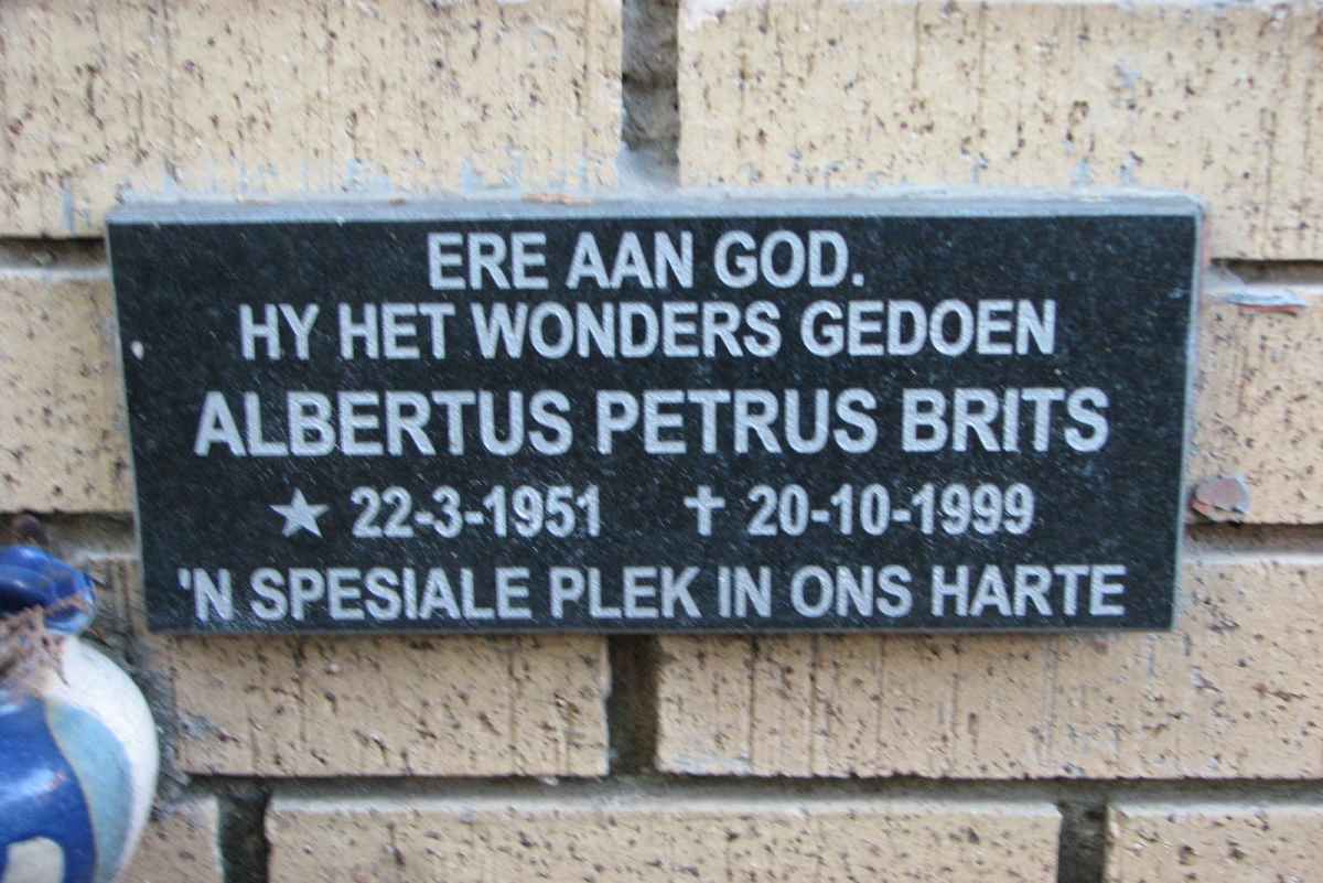 BRITS Albertus Petrus 1951-1999