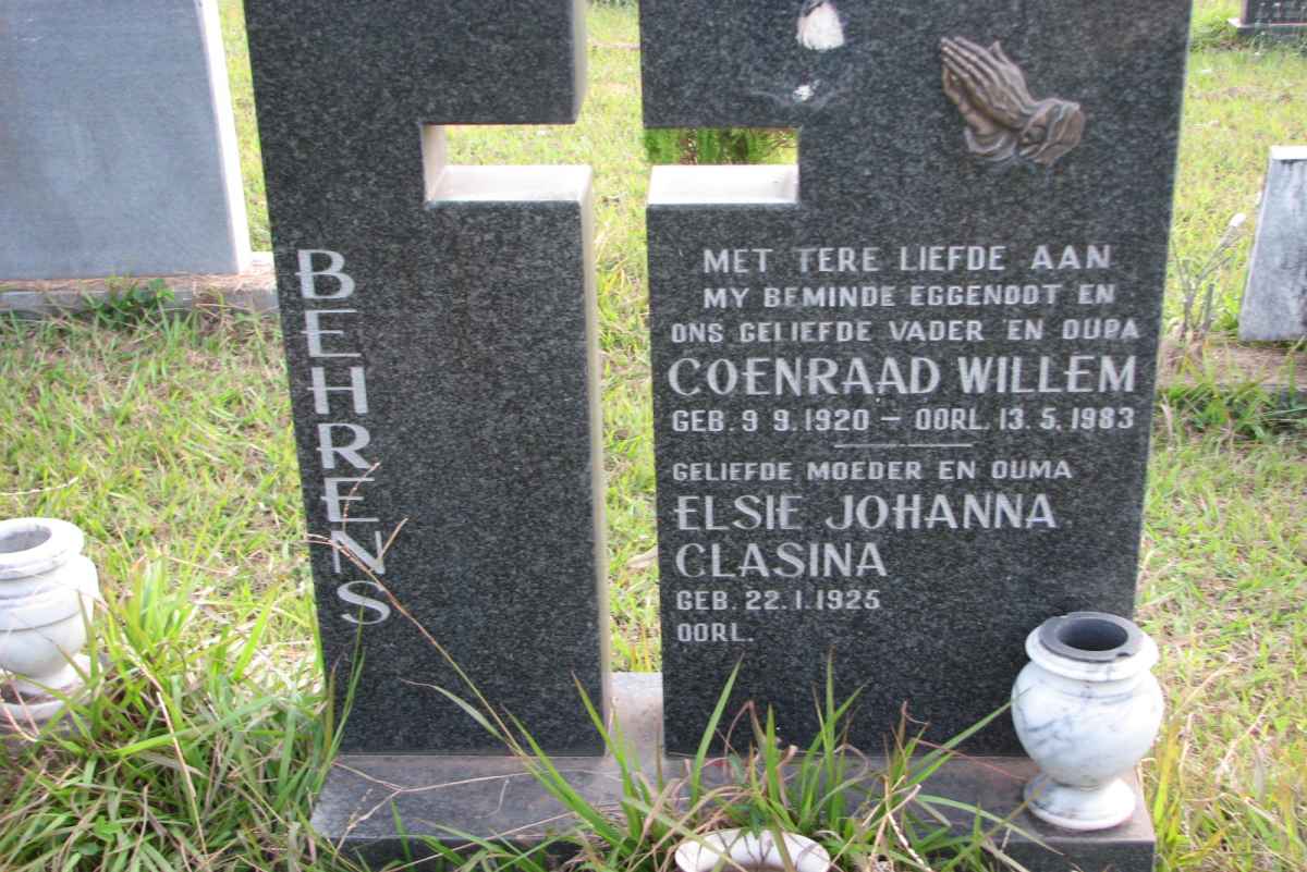 BEHRENS Coenraad Willem 1920-1983 &amp; Elsie Johanna Clasina 1925-