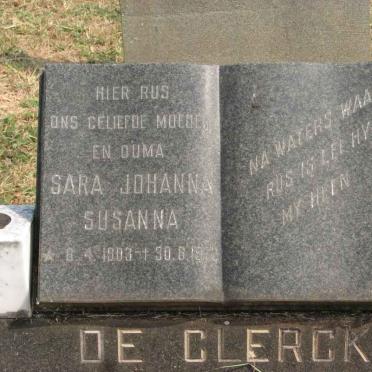 CLERCK Sara Johanna Susanna, de 1903-1972