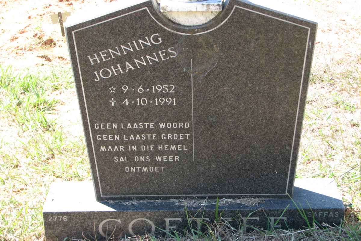 COETZEE Henning Johannes 1952-1991