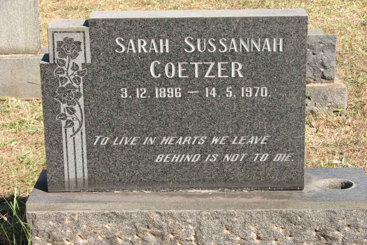 COETZER Sarah Sussannah 1896-1970