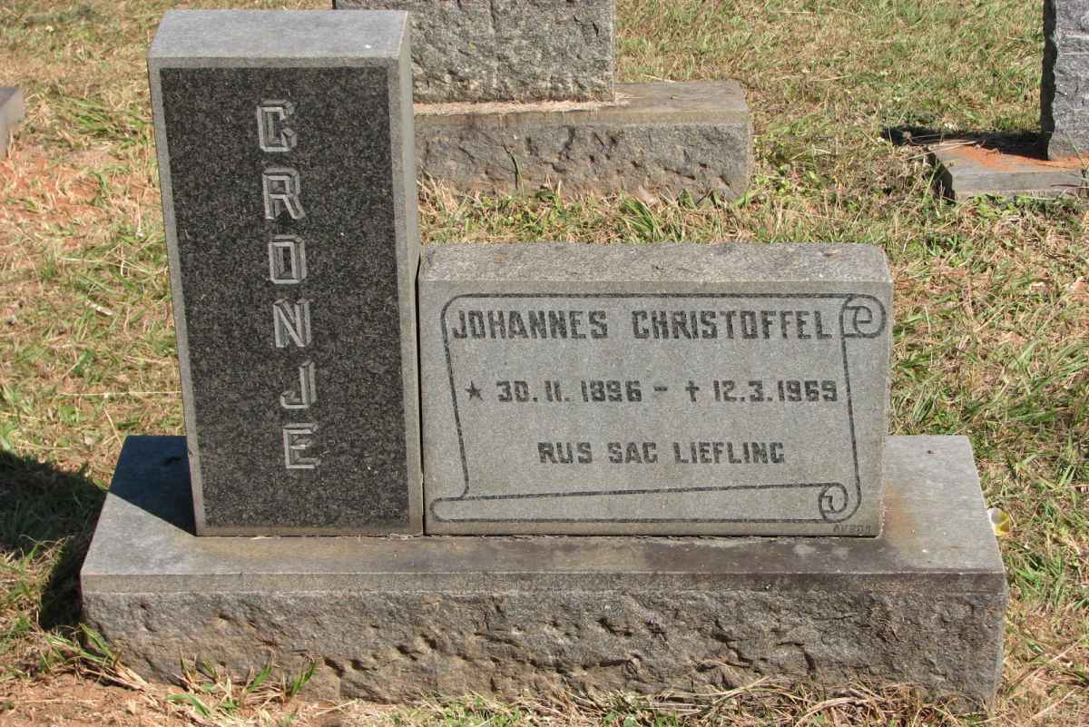 CRONJE Johannes Christoffel 1896-1969