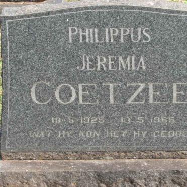COETZEE Philippus Jeremia 1925-1965