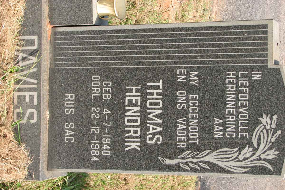 DAVIES Thomas Hendrik 1940-1984