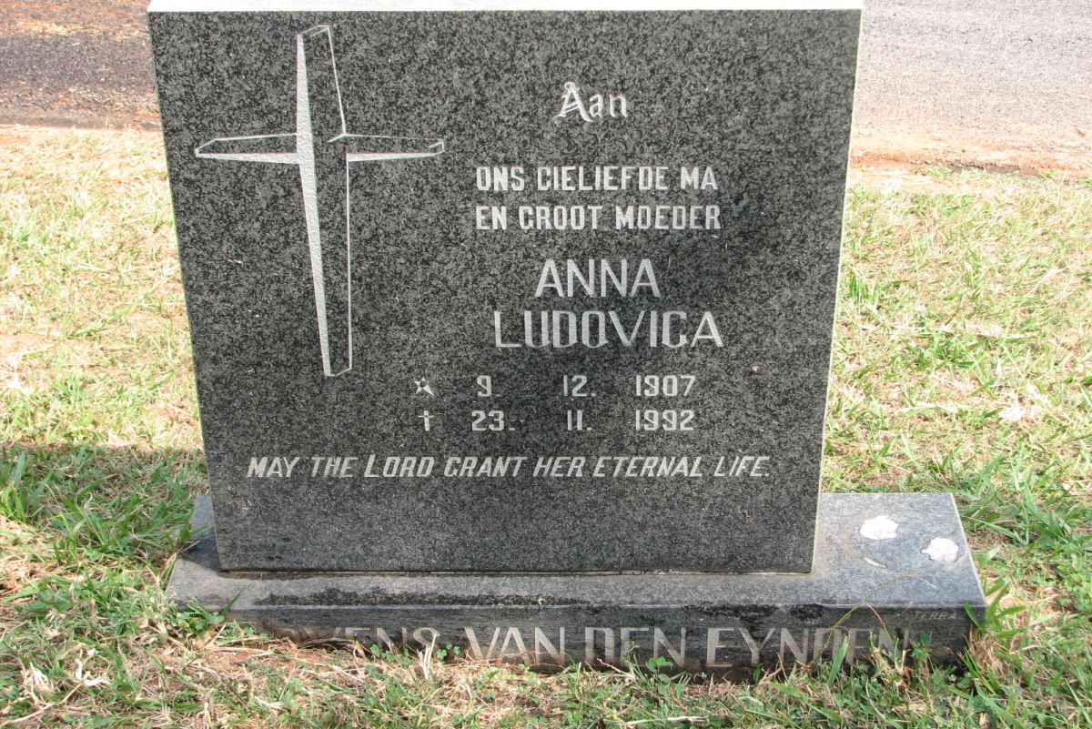 EYNDEN Anna Ludovica, ? van den 1907-1992