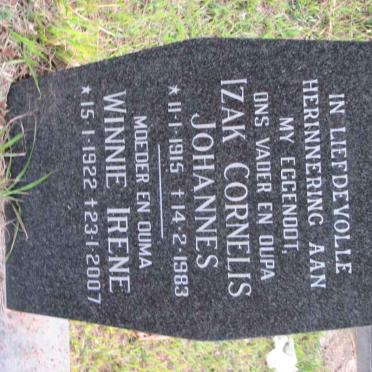 ELS Izak Cornelis Johannes 1915-1983 &amp; Winnie Irene 1922-2007
