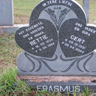 ERASMUS Gert 1931-2004 &amp; Bettie 1933-1984