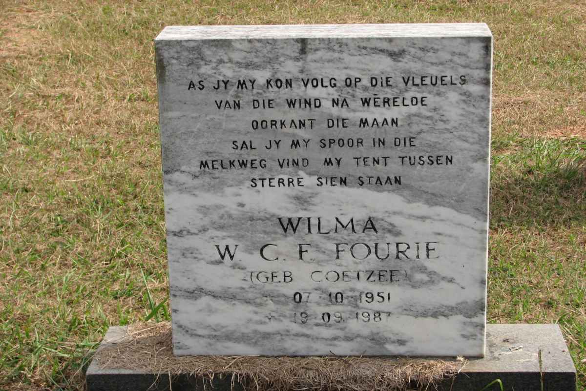 FOURIE W.C.F. nee COETZEE 1951-1987